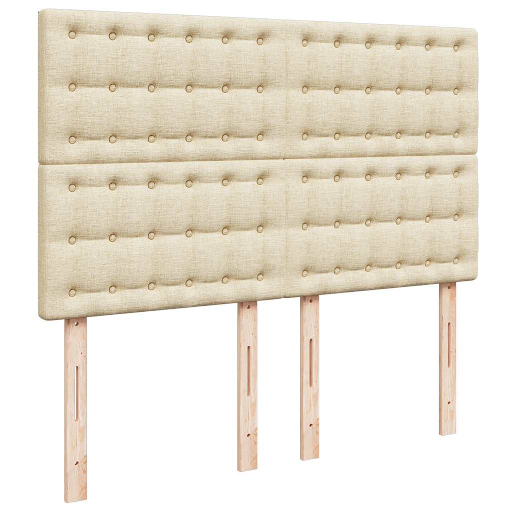 Boxspring met matras stof crèmekleurig 140x190 cm is nu te koop bij PeponiXL, paradijselijk wonen!
