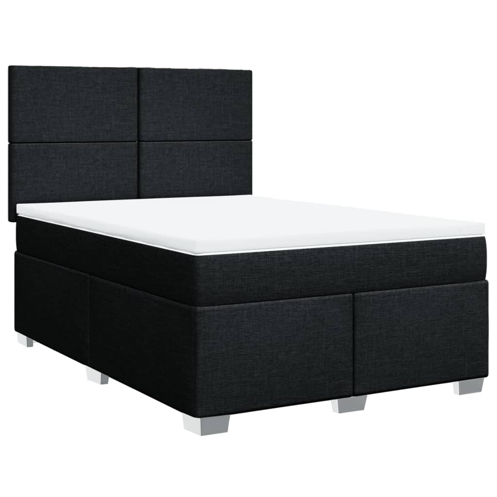 Boxspring met matras stof zwart 140x200 cm is nu te koop bij PeponiXL, paradijselijk wonen!
