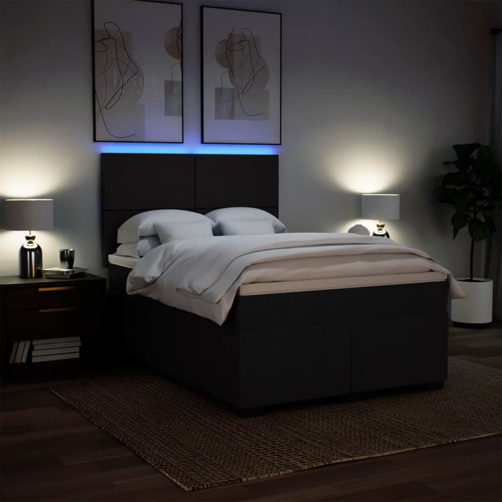 Boxspring met matras stof zwart 140x200 cm is nu te koop bij PeponiXL, paradijselijk wonen!