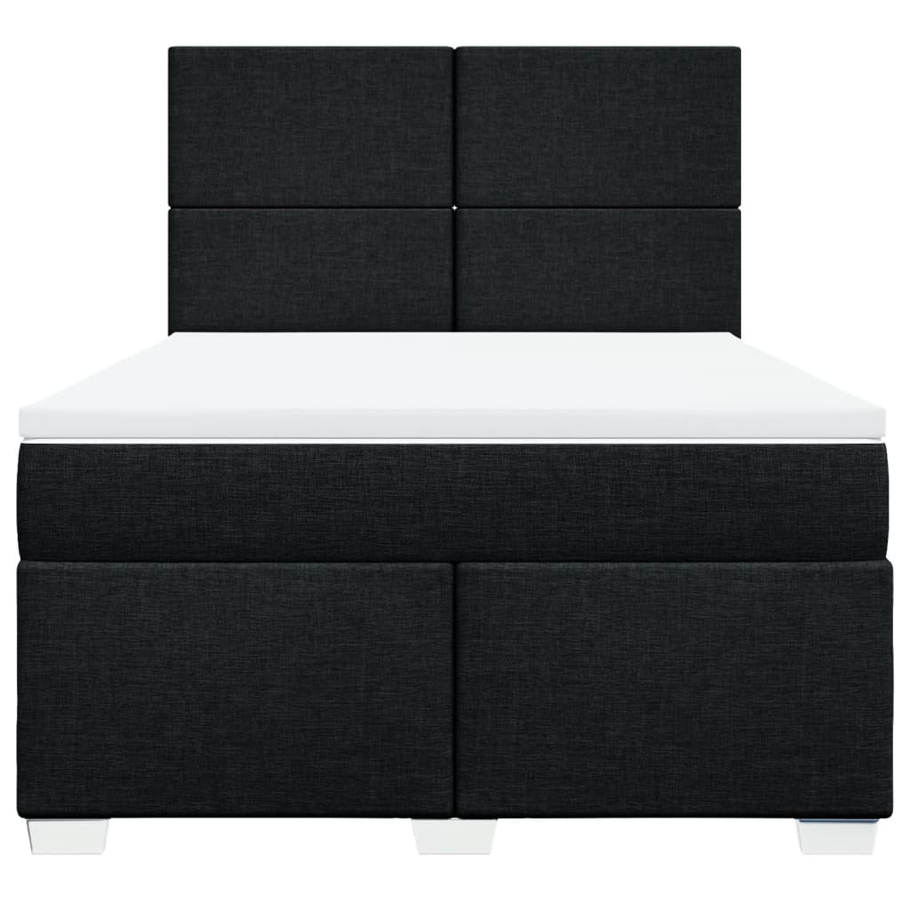 Boxspring met matras stof zwart 140x200 cm is nu te koop bij PeponiXL, paradijselijk wonen!