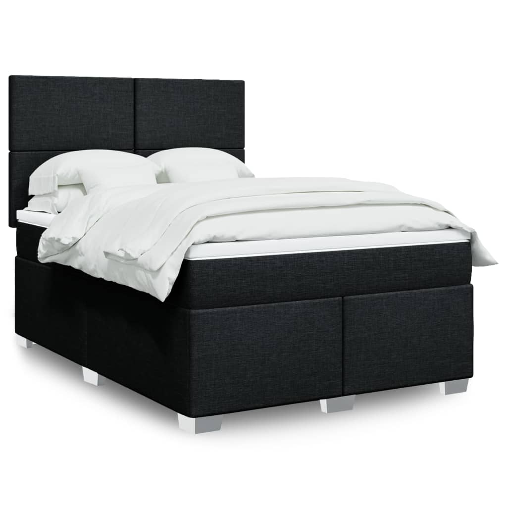 Boxspring met matras stof zwart 140x200 cm is nu te koop bij PeponiXL, paradijselijk wonen!
