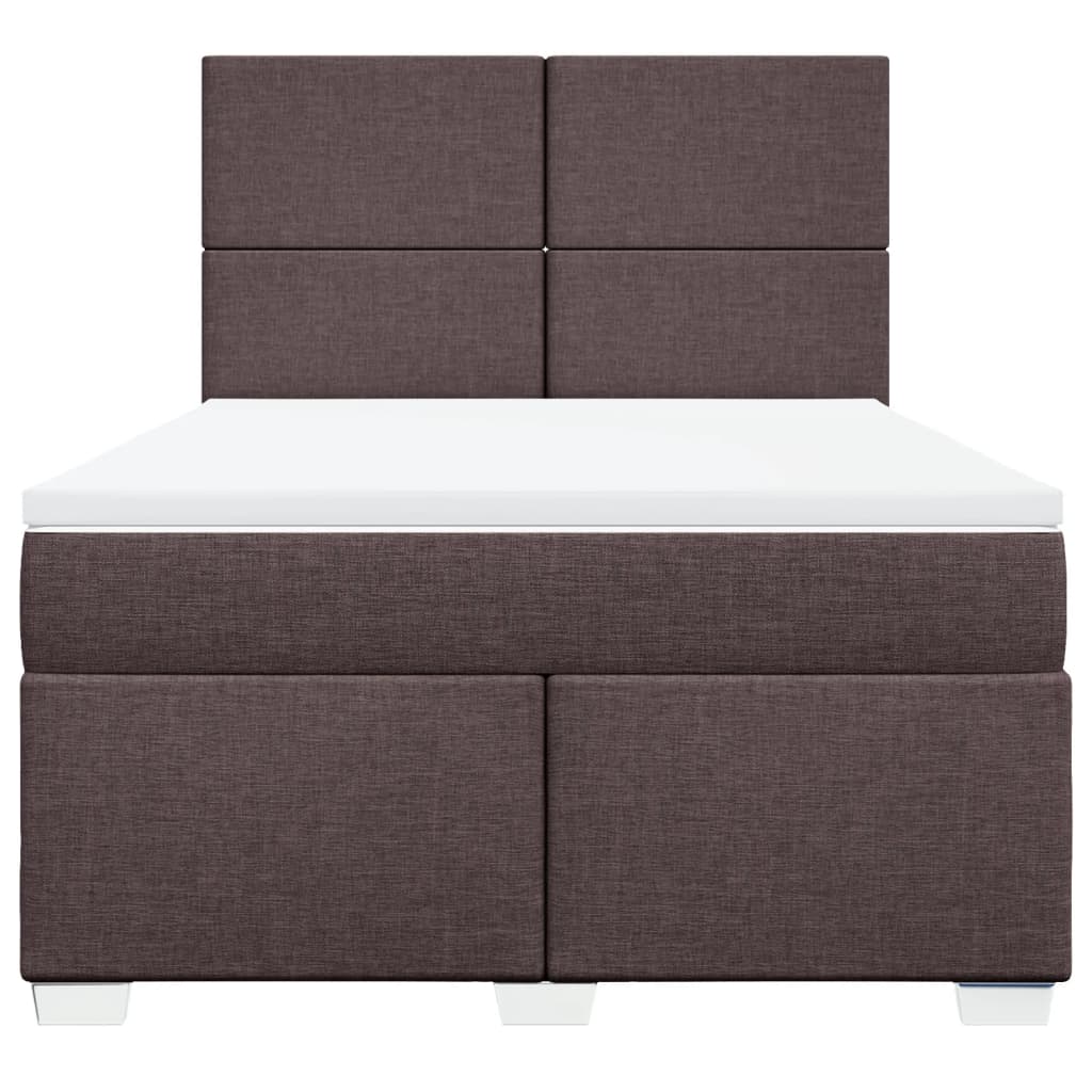 Boxspring met matras stof donkerbruin 140x200 cm is nu te koop bij PeponiXL, paradijselijk wonen!