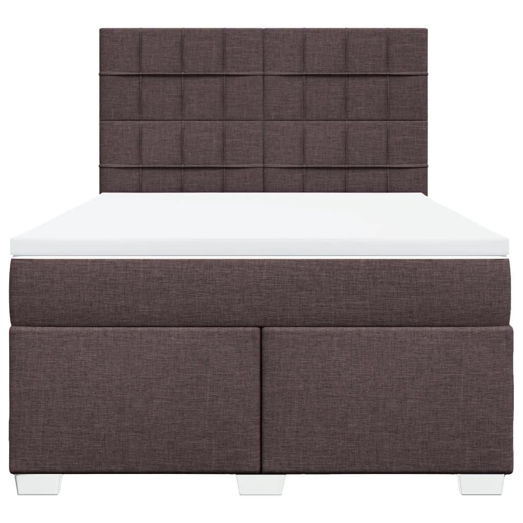 Boxspring met matras stof donkerbruin 140x200 cm is nu te koop bij PeponiXL, paradijselijk wonen!