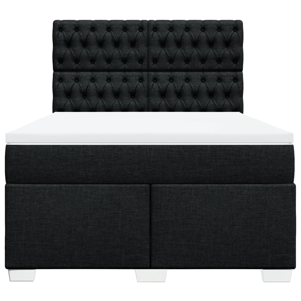 Boxspring met matras stof zwart 140x200 cm is nu te koop bij PeponiXL, paradijselijk wonen!