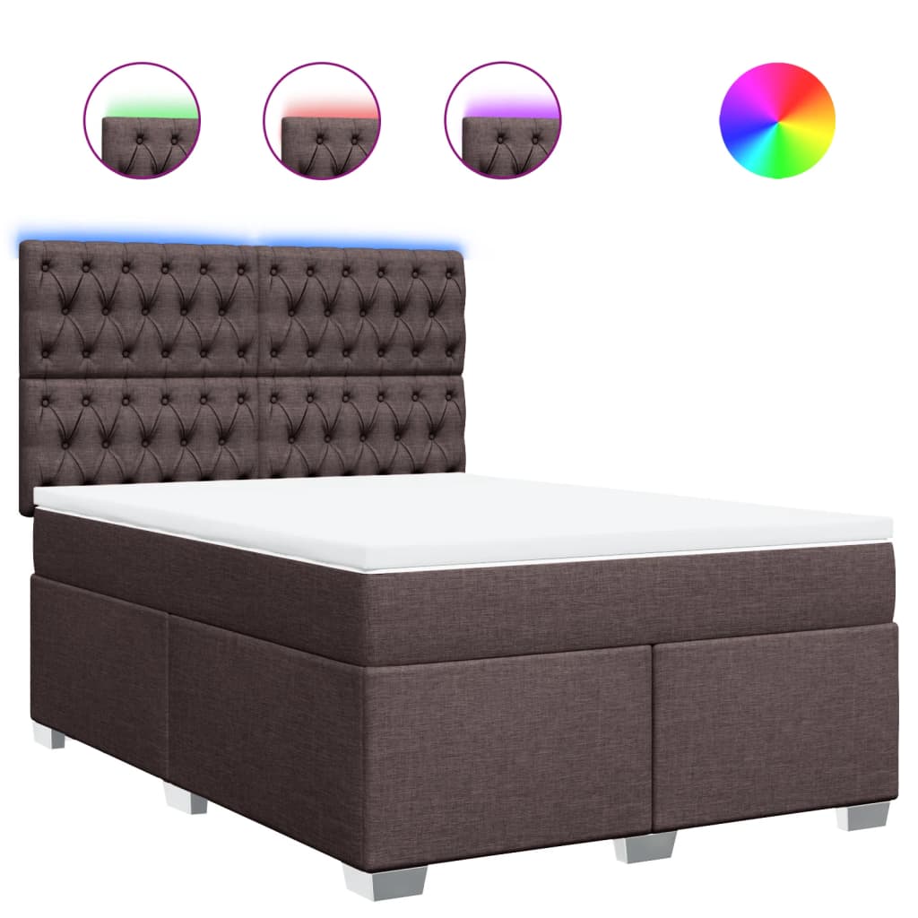 Boxspring met matras stof donkerbruin 140x200 cm is nu te koop bij PeponiXL, paradijselijk wonen!