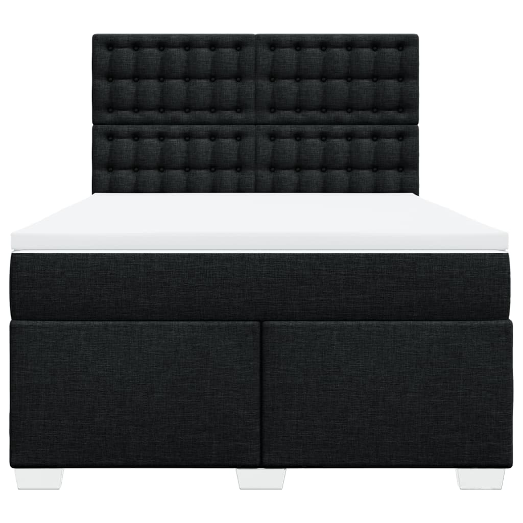 Boxspring met matras stof zwart 140x200 cm is nu te koop bij PeponiXL, paradijselijk wonen!
