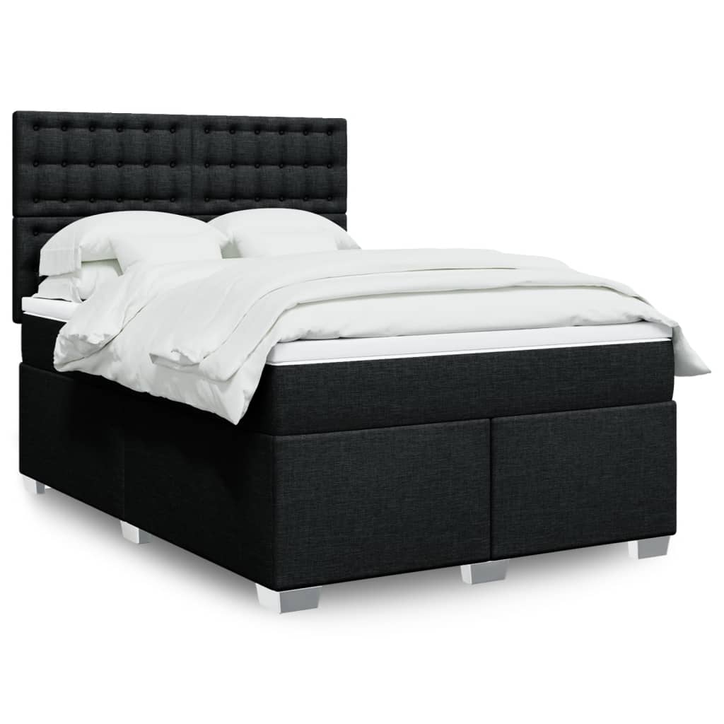 Boxspring met matras stof zwart 140x200 cm is nu te koop bij PeponiXL, paradijselijk wonen!