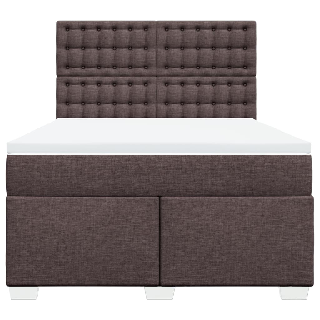 Boxspring met matras stof donkerbruin 140x200 cm is nu te koop bij PeponiXL, paradijselijk wonen!