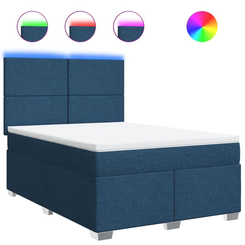 Boxspring met matras stof blauw 160x200 cm is nu te koop bij PeponiXL, paradijselijk wonen!