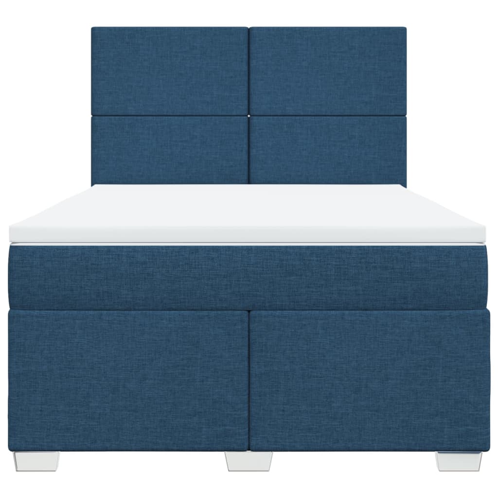 Boxspring met matras stof blauw 160x200 cm is nu te koop bij PeponiXL, paradijselijk wonen!