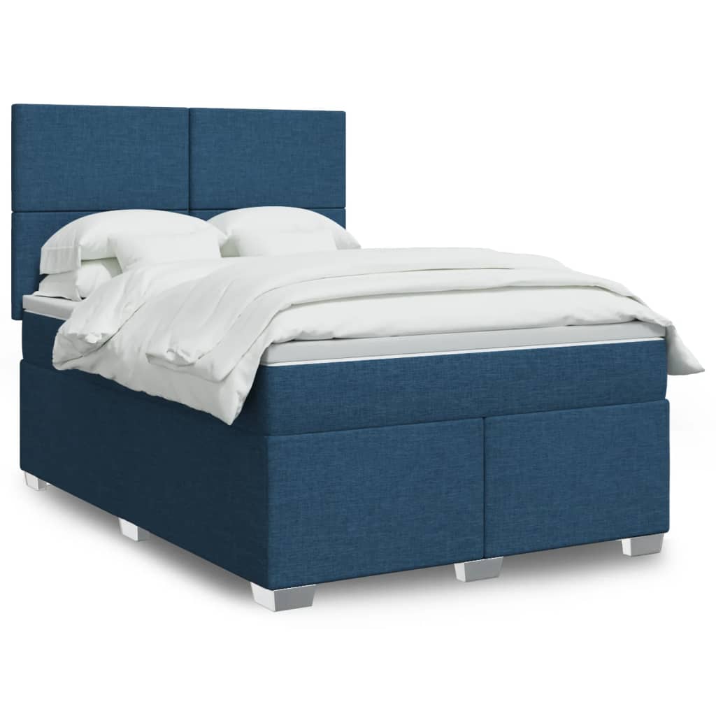 Boxspring met matras stof blauw 160x200 cm is nu te koop bij PeponiXL, paradijselijk wonen!