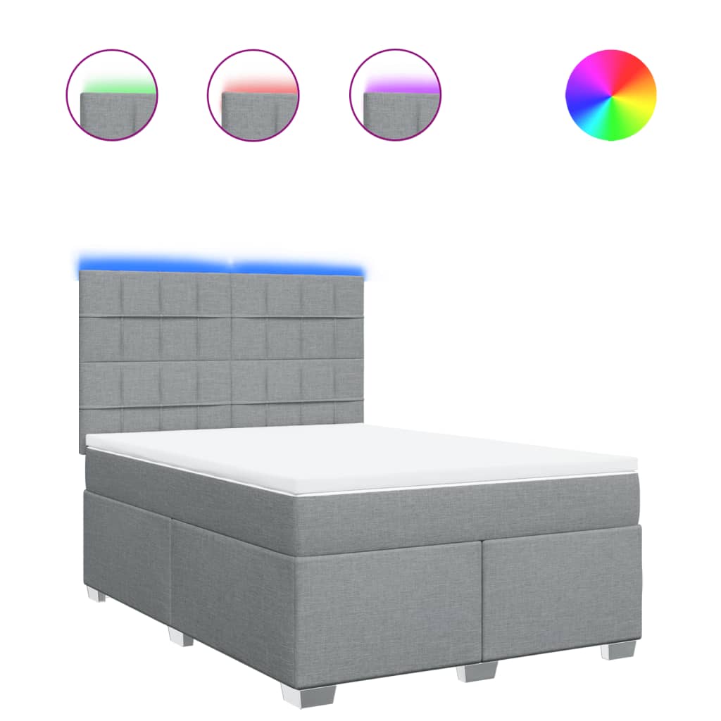 Boxspring met matras stof lichtgrijs 160x200 cm is nu te koop bij PeponiXL, paradijselijk wonen!