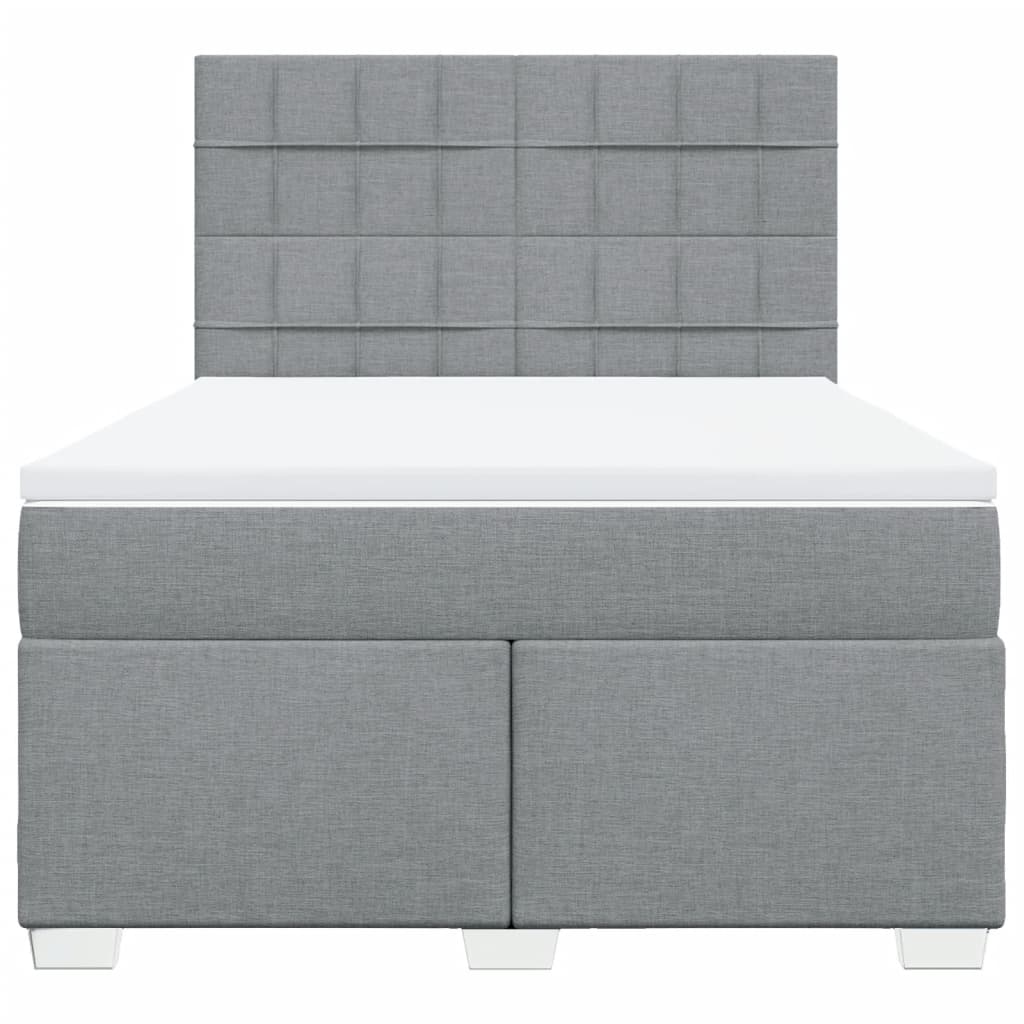 Boxspring met matras stof lichtgrijs 160x200 cm is nu te koop bij PeponiXL, paradijselijk wonen!