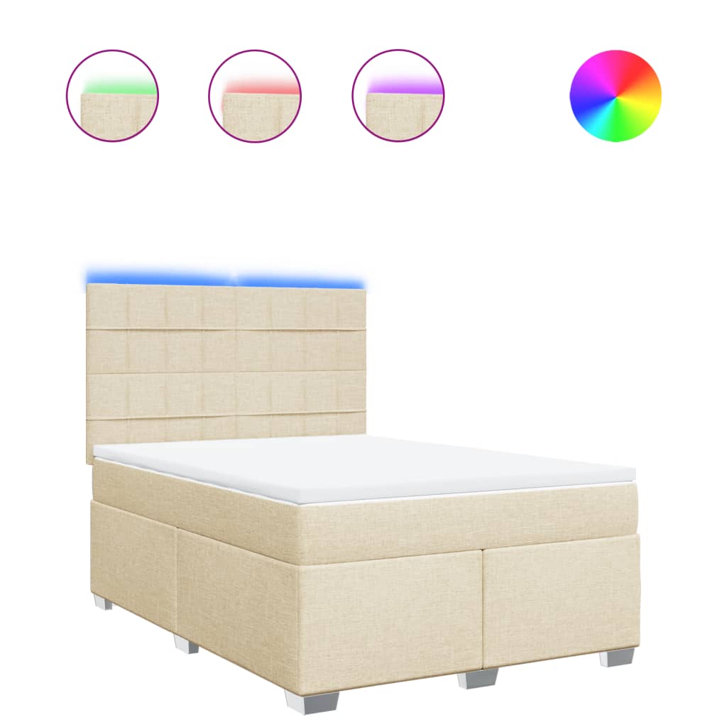 Boxspring met matras stof crèmekleurig 160x200 cm is nu te koop bij PeponiXL, paradijselijk wonen!