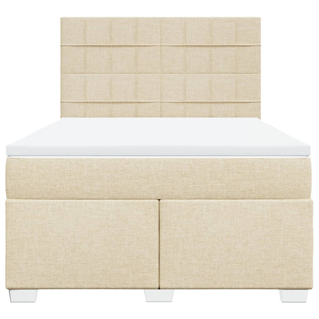 Boxspring met matras stof crèmekleurig 160x200 cm is nu te koop bij PeponiXL, paradijselijk wonen!