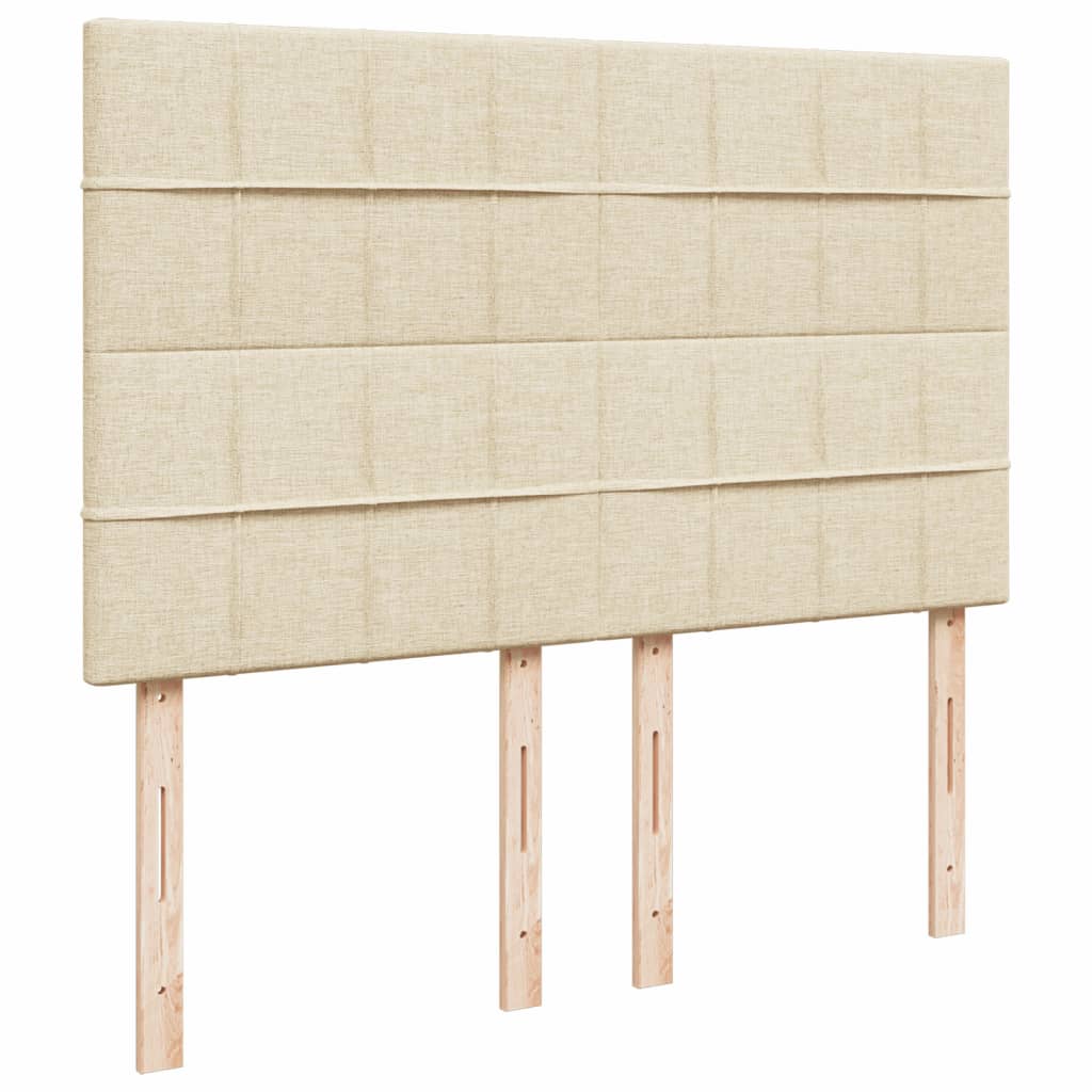 Boxspring met matras stof crèmekleurig 160x200 cm is nu te koop bij PeponiXL, paradijselijk wonen!