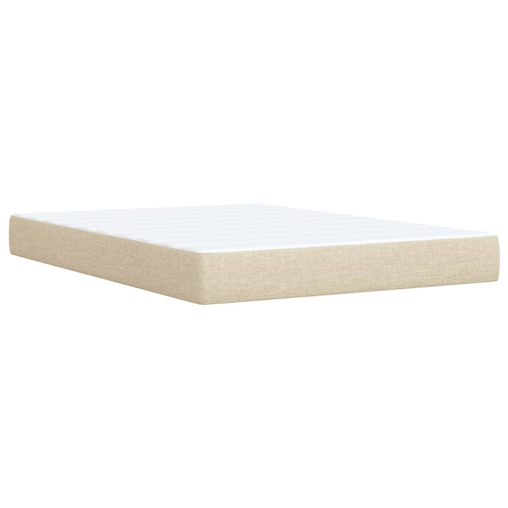 Boxspring met matras stof crèmekleurig 160x200 cm is nu te koop bij PeponiXL, paradijselijk wonen!
