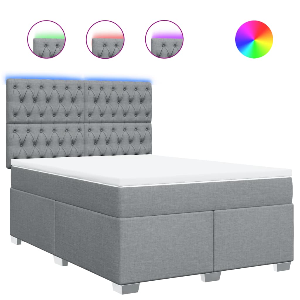 Boxspring met matras stof lichtgrijs 160x200 cm is nu te koop bij PeponiXL, paradijselijk wonen!