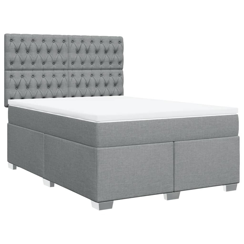 Boxspring met matras stof lichtgrijs 160x200 cm is nu te koop bij PeponiXL, paradijselijk wonen!