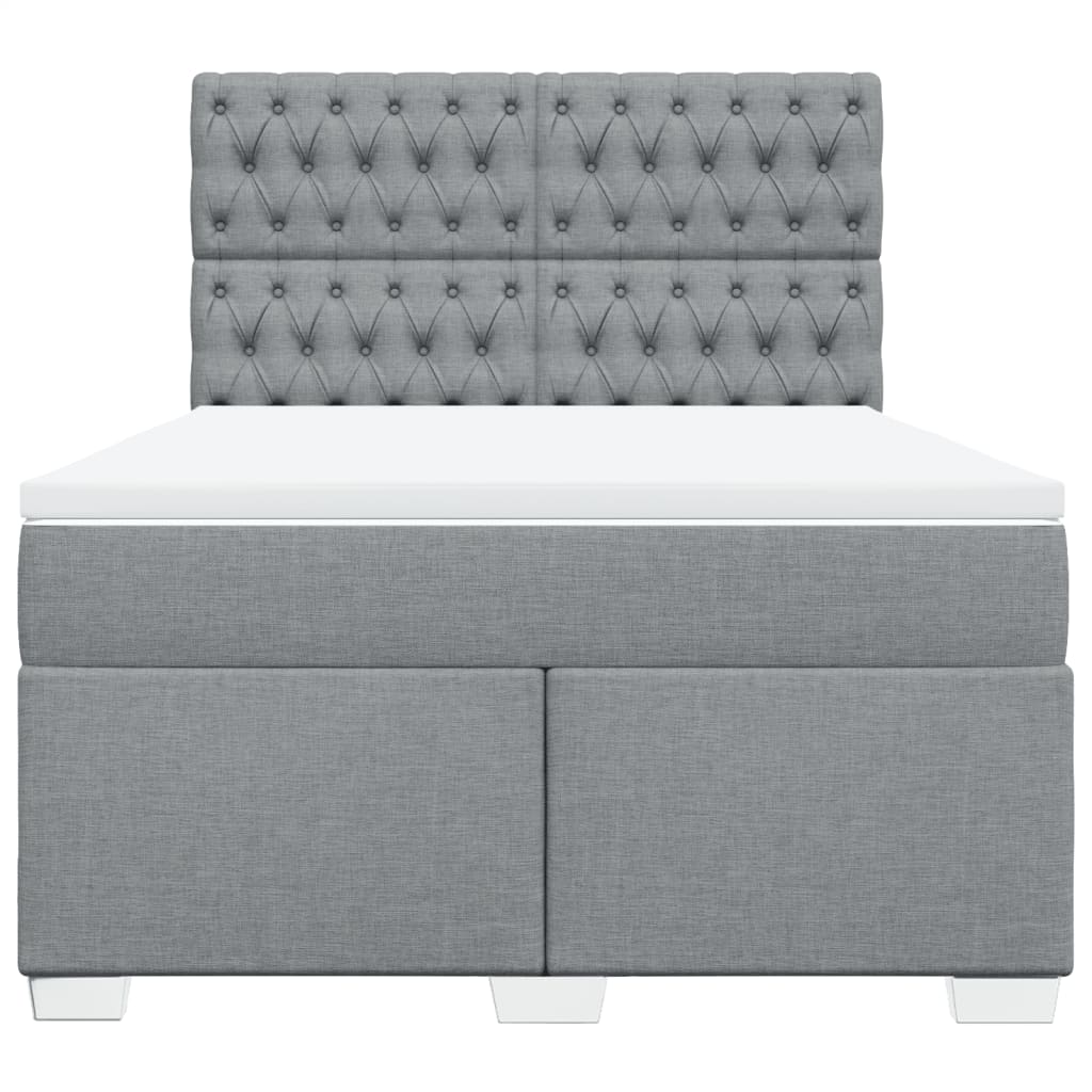 Boxspring met matras stof lichtgrijs 160x200 cm is nu te koop bij PeponiXL, paradijselijk wonen!