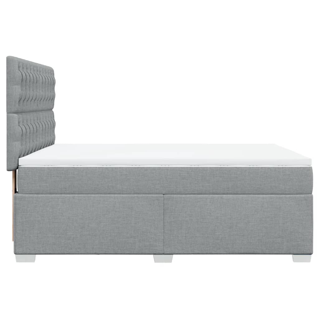 Boxspring met matras stof lichtgrijs 160x200 cm is nu te koop bij PeponiXL, paradijselijk wonen!