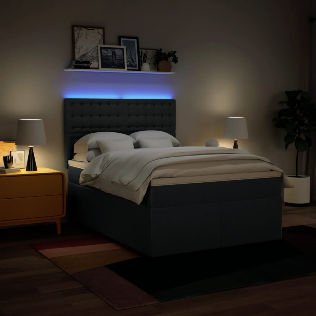 Boxspring met matras stof blauw 160x200 cm is nu te koop bij PeponiXL, paradijselijk wonen!