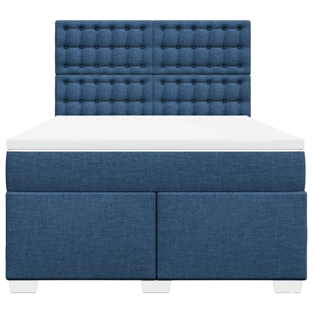 Boxspring met matras stof blauw 160x200 cm is nu te koop bij PeponiXL, paradijselijk wonen!