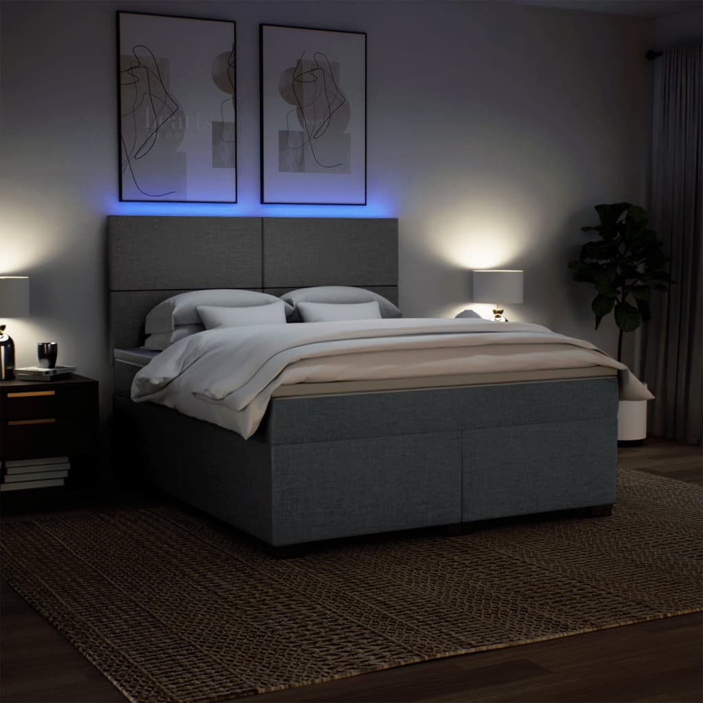 Boxspring met matras stof donkergrijs 180x200 cm is nu te koop bij PeponiXL, paradijselijk wonen!