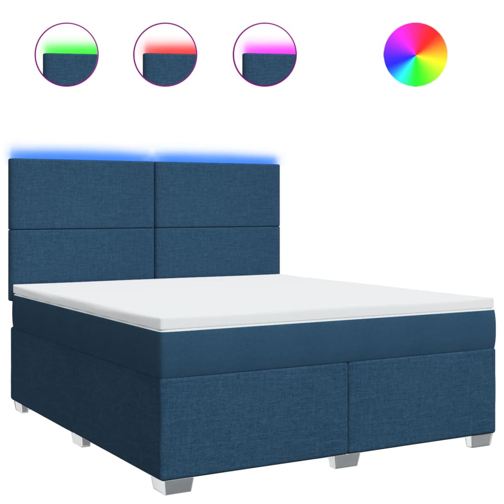 Boxspring met matras stof blauw 180x200 cm is nu te koop bij PeponiXL, paradijselijk wonen!