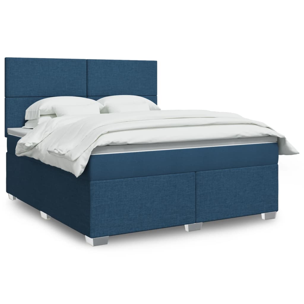 Boxspring met matras stof blauw 180x200 cm is nu te koop bij PeponiXL, paradijselijk wonen!