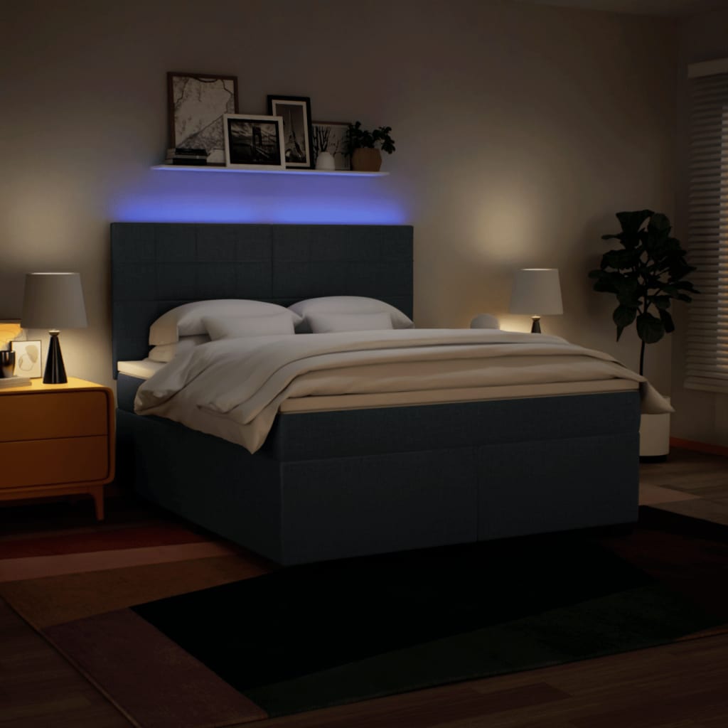 Boxspring met matras stof blauw 180x200 cm is nu te koop bij PeponiXL, paradijselijk wonen!