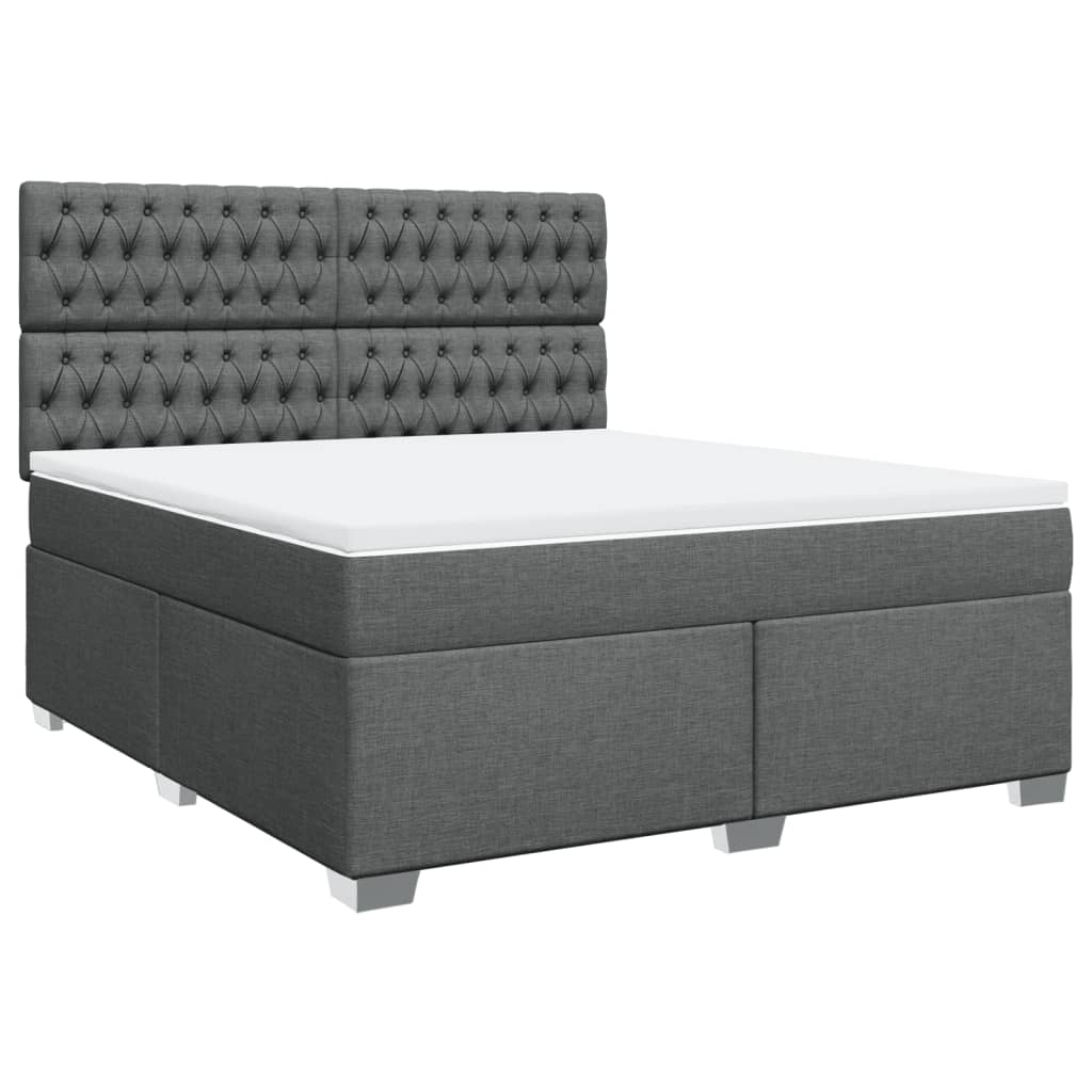 Boxspring met matras stof donkergrijs 180x200 cm is nu te koop bij PeponiXL, paradijselijk wonen!