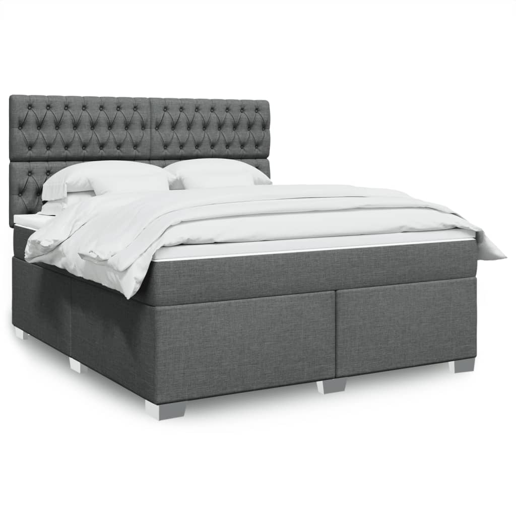 Boxspring met matras stof donkergrijs 180x200 cm is nu te koop bij PeponiXL, paradijselijk wonen!