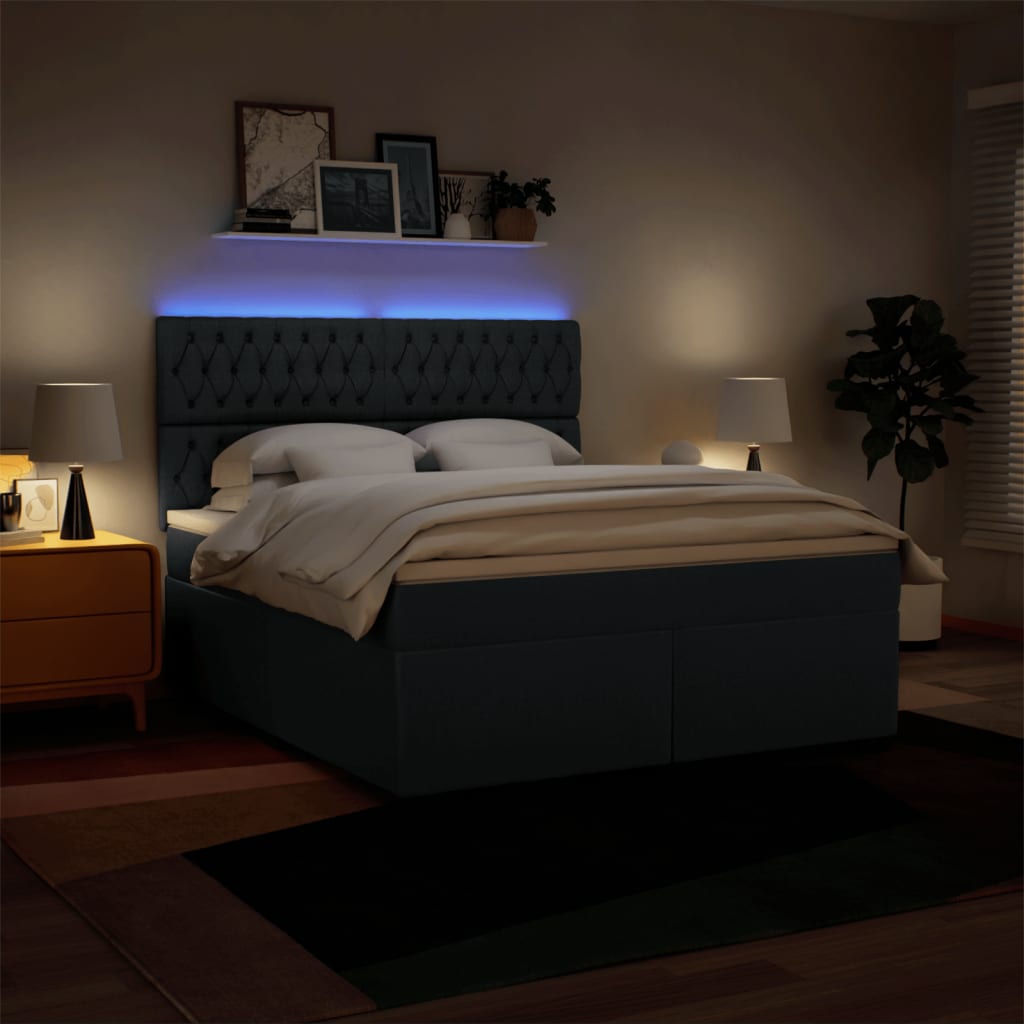 Boxspring met matras stof blauw 180x200 cm is nu te koop bij PeponiXL, paradijselijk wonen!