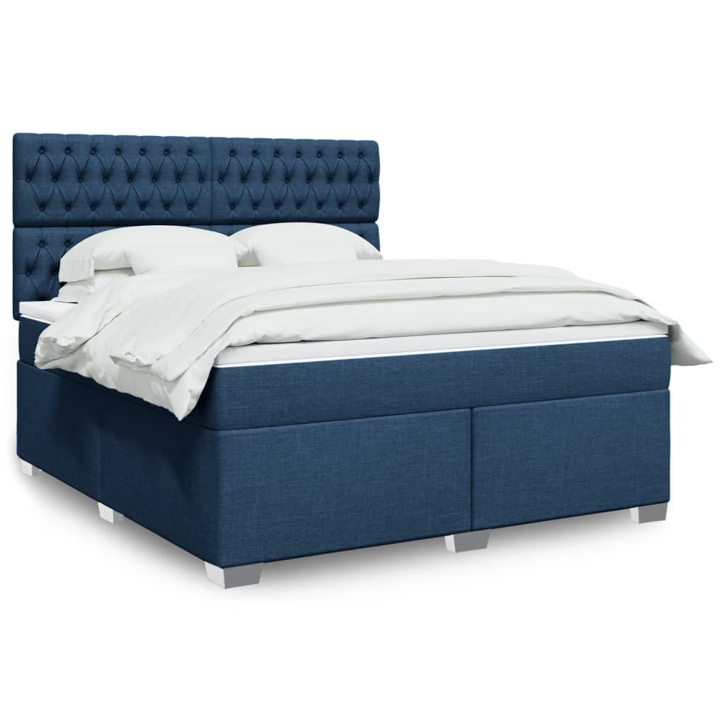 Boxspring met matras stof blauw 180x200 cm is nu te koop bij PeponiXL, paradijselijk wonen!