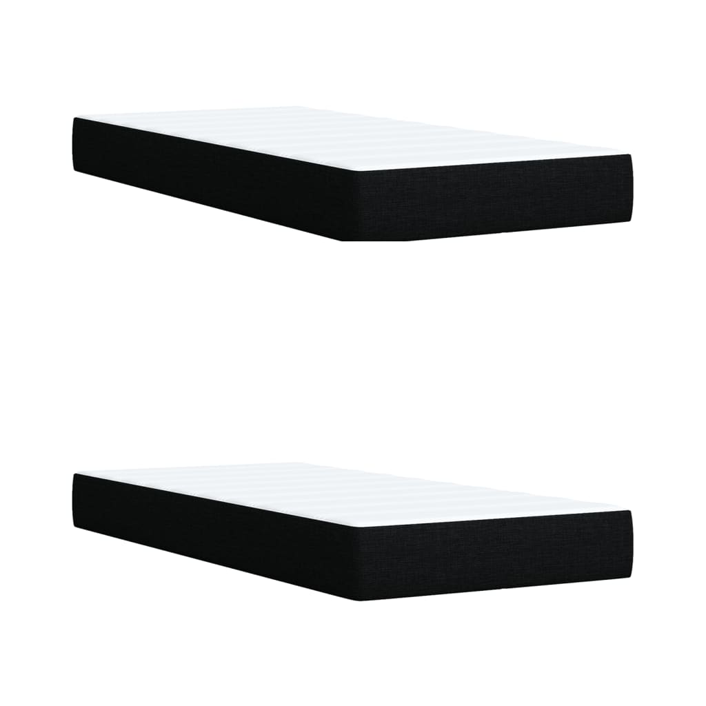 Boxspring met matras stof zwart 200x200 cm is nu te koop bij PeponiXL, paradijselijk wonen!