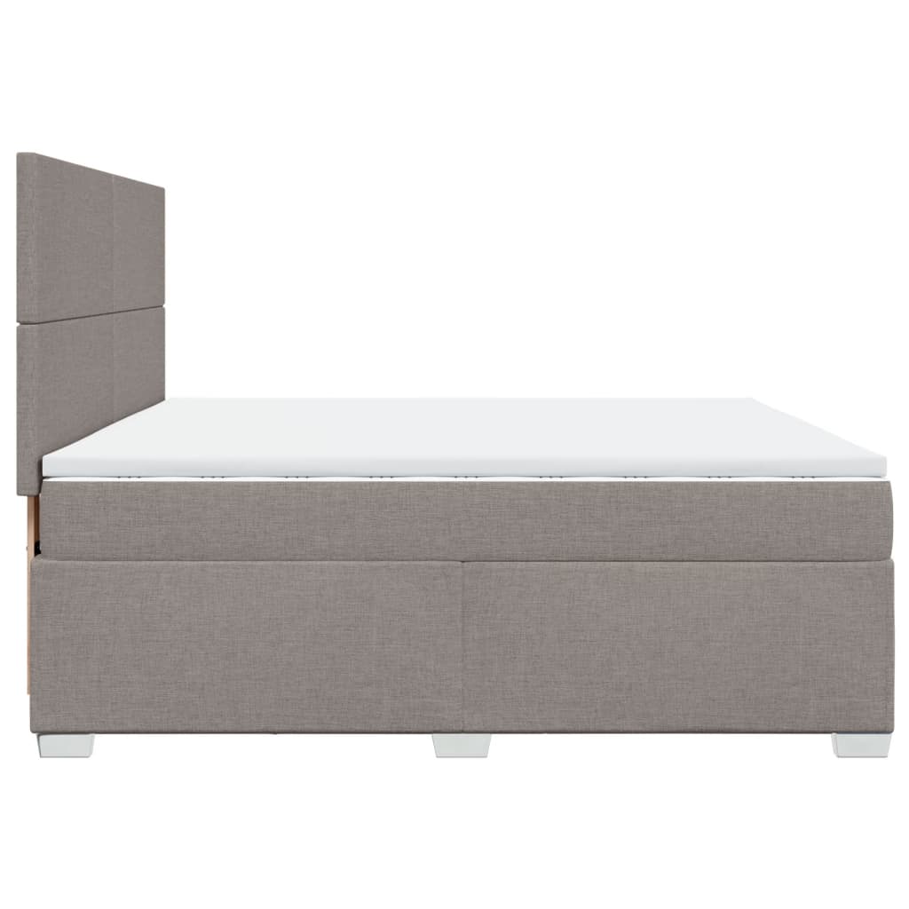 Boxspring met matras stof taupe 200x200 cm is nu te koop bij PeponiXL, paradijselijk wonen!