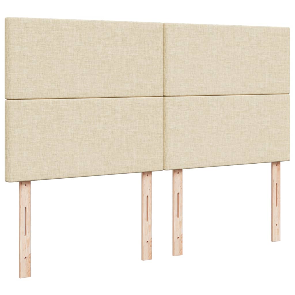 Boxspring met matras stof crèmekleurig 200x200 cm is nu te koop bij PeponiXL, paradijselijk wonen!