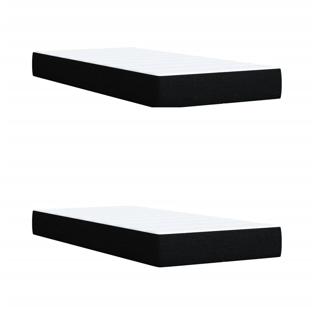 Boxspring met matras stof zwart 200x200 cm is nu te koop bij PeponiXL, paradijselijk wonen!