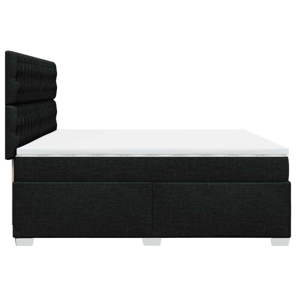 Boxspring met matras stof zwart 200x200 cm is nu te koop bij PeponiXL, paradijselijk wonen!