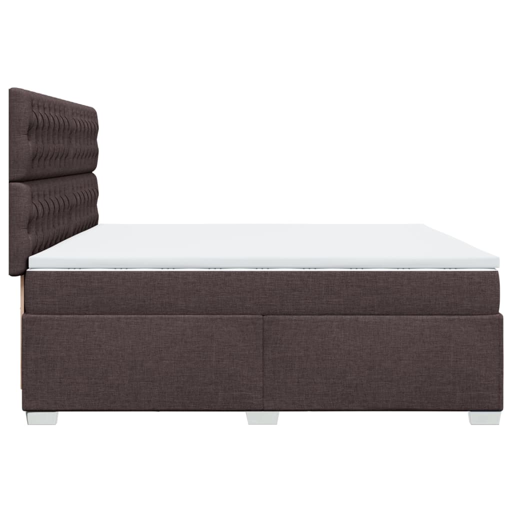 Boxspring met matras stof donkerbruin 200x200 cm is nu te koop bij PeponiXL, paradijselijk wonen!