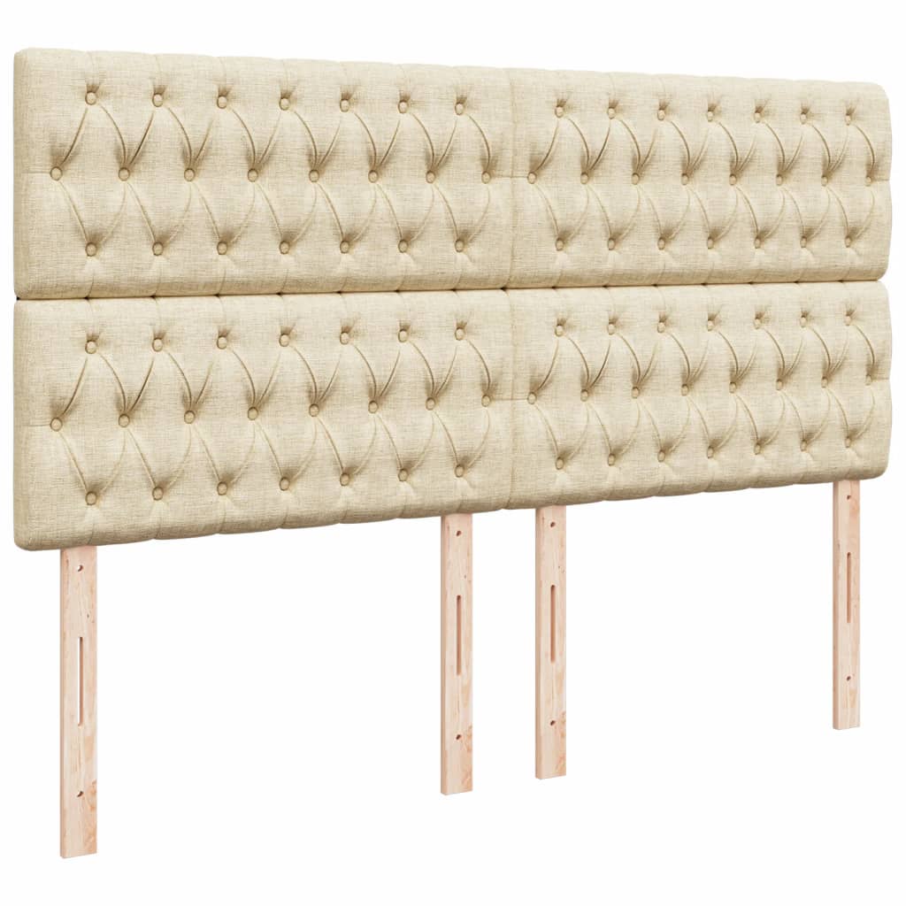 Boxspring met matras stof crèmekleurig 200x200 cm is nu te koop bij PeponiXL, paradijselijk wonen!
