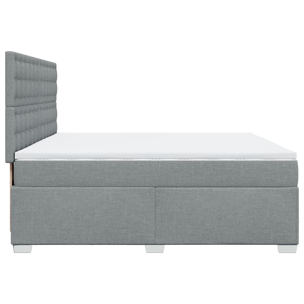 Boxspring met matras stof lichtgrijs 200x200 cm is nu te koop bij PeponiXL, paradijselijk wonen!