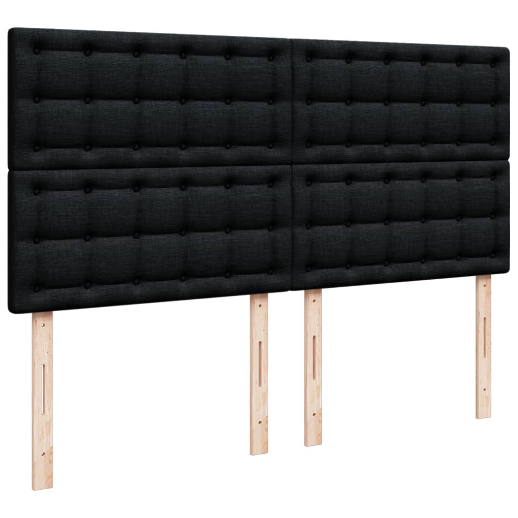 Boxspring met matras stof zwart 200x200 cm is nu te koop bij PeponiXL, paradijselijk wonen!