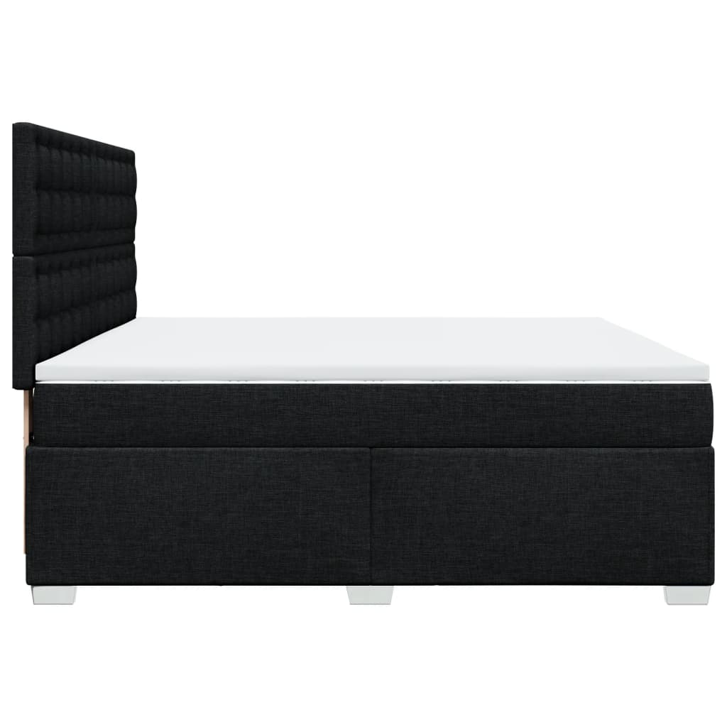 Boxspring met matras stof zwart 200x200 cm is nu te koop bij PeponiXL, paradijselijk wonen!