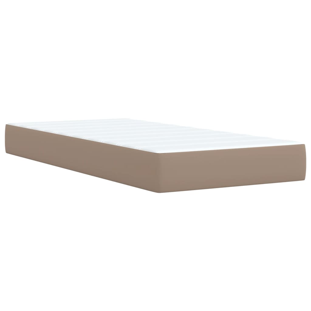 Boxspring met matras kunstleer cappuccinokleurig 90x190 cm is nu te koop bij PeponiXL, paradijselijk wonen!