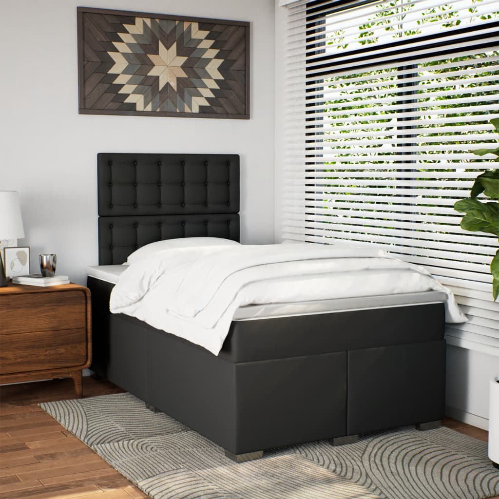Boxspring met matras kunstleer zwart 120x190 cm is nu te koop bij PeponiXL, paradijselijk wonen!