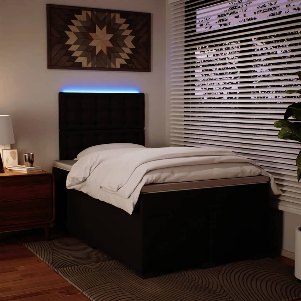 Boxspring met matras kunstleer zwart 120x190 cm is nu te koop bij PeponiXL, paradijselijk wonen!