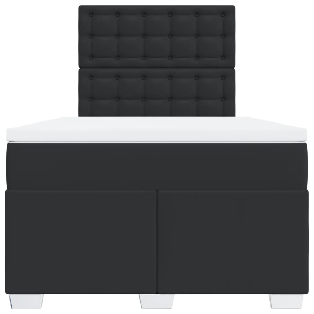Boxspring met matras kunstleer zwart 120x190 cm is nu te koop bij PeponiXL, paradijselijk wonen!