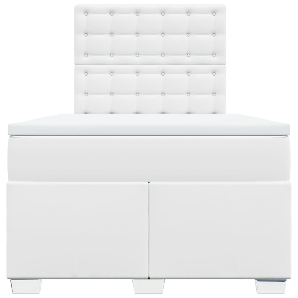 Boxspring met matras kunstleer wit 120x200 cm is nu te koop bij PeponiXL, paradijselijk wonen!